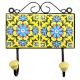 Yellow Turquoise Floral Tiles Hook